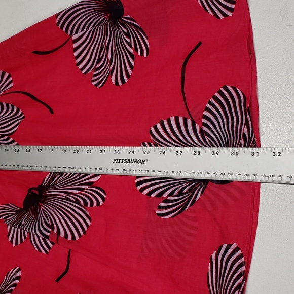 Ann Taylor Red and Black Floral Midi Skirt - Picture 8 of 10